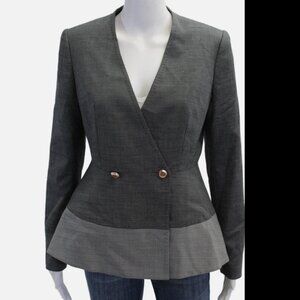 Ted Baker Gray Double-Breasted Blazer Size S Like New